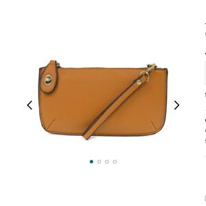 Joy Susan Yellow Mustard Vegan Leather Crossbody Purse With Adjustable Strap